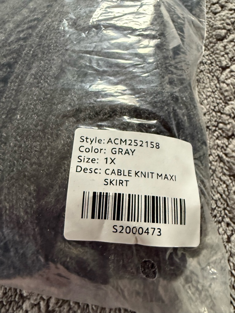 🆕 Dolls Kill DEEP THOUGHTS CABLE KNIT MAXI SKIRT size 1x - Picture 4 of 5
